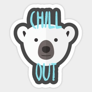 Chill Out Polar Bear Sticker